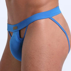 a sexy man in blue Men’s KarenSpace Cutout Jockstrap - pridevoyageshop.com - gay men’s thongs, boxers, briefs and jockstraps