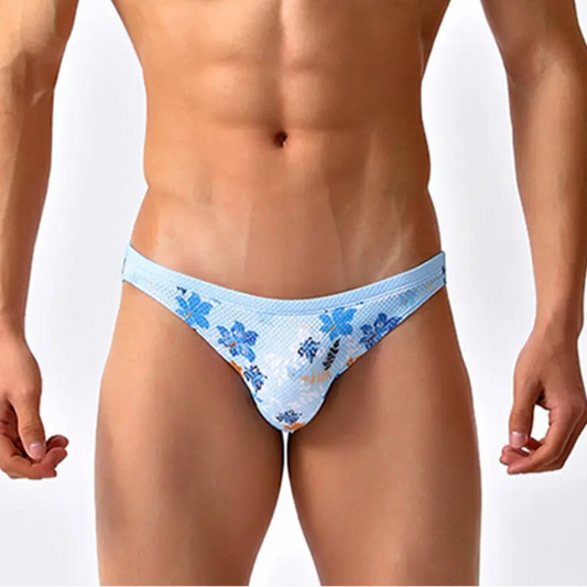 a sexy man in blue Men’s Sissy in the Sun Mesh Swim Briefs - pridevoyageshop.com - gay men’s sexy swim briefs, trunks, board shorts, and bikinis