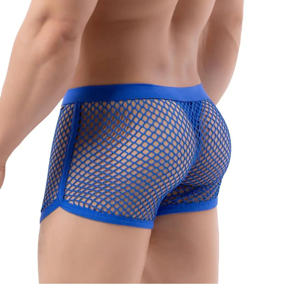 a sexy man in blue Mesh Daddy Boxers - pridevoyageshop.com - gay men’s thongs, boxers, briefs and jockstraps