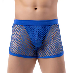 a sexy man in blue Mesh Daddy Boxers - pridevoyageshop.com - gay men’s thongs, boxers, briefs and jockstraps