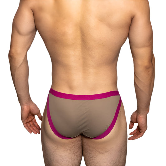 a sexy man in brown man DM Men’s “Sex Boy” Strapped Brief - pridevoyageshop.com - gay men’s thongs, boxers, briefs and jockstraps