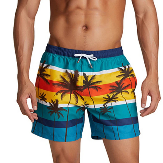 a sexy man in coconut tree Men’s Cruise Control Fire Island Swim Shorts – pridevoyageshop.com – gay men’s sexy swim briefs, trunks, board shorts, and bikinis