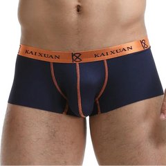 a sexy man in dark blue Mens Seamless Chroma Mini Trunks - pridevoyageshop.com - gay men’s thongs, boxers, briefs and jockstraps
