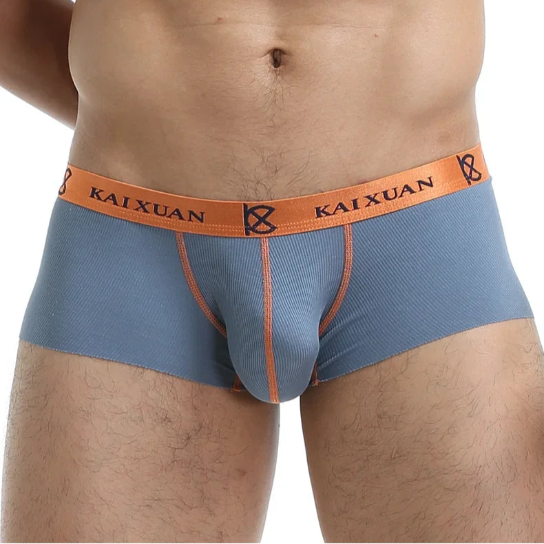 a sexy man in dark gray Mens Seamless Chroma Mini Trunks - pridevoyageshop.com - gay men’s thongs, boxers, briefs and jockstraps