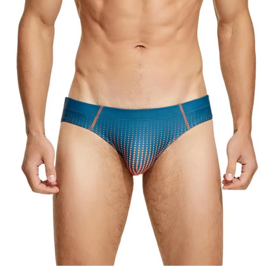 a sexy man in dark green Men’s Spank Me Dotty Swim Briefs - pridevoyageshop.com - gay men’s sexy swim briefs, trunks, board shorts, and bikinis