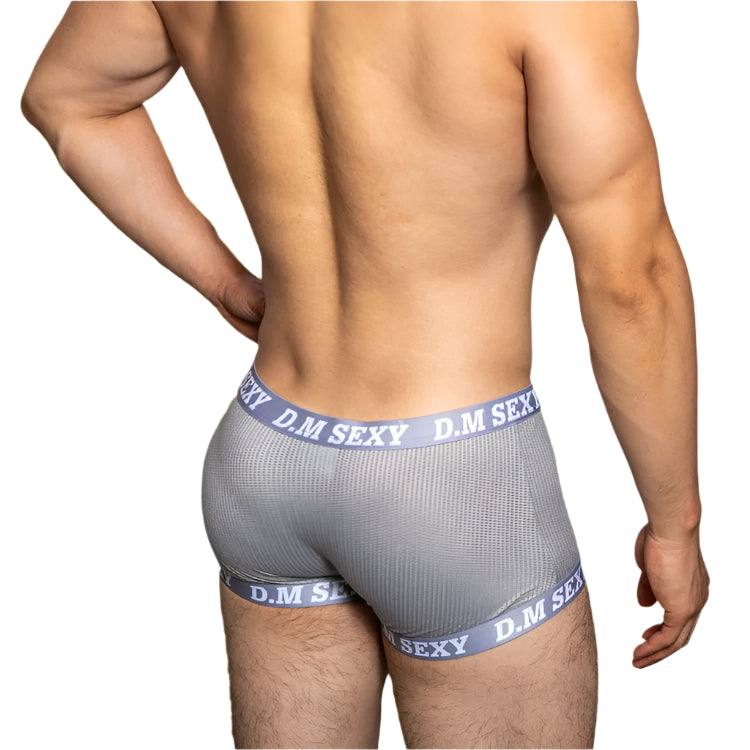 a sexy man in gray D.M SEXY Mesh Boxers - pridevoyageshop.com - gay men’s thongs, boxers, briefs and jockstraps