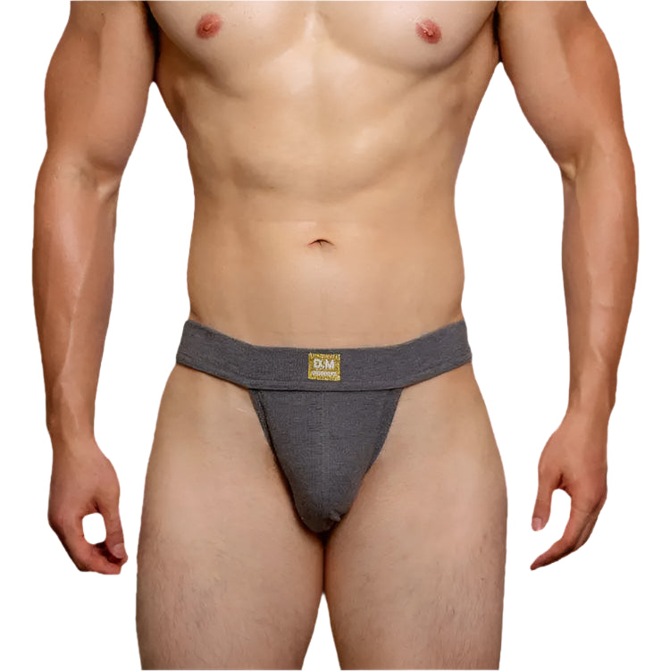 a sexy man in gray DM Men’s Ribbed Bulge-Lift Brief - pridevoyageshop.com - gay men’s thongs, boxers, briefs and jockstraps