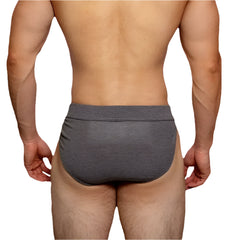 a sexy man in gray DM Men’s Ribbed Bulge-Lift Brief - pridevoyageshop.com - gay men’s thongs, boxers, briefs and jockstraps