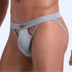 a sexy man in gray Men’s KarenSpace Cutout Jockstrap - pridevoyageshop.com - gay men’s thongs, boxers, briefs and jockstraps