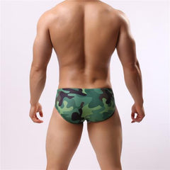 a sexy man in green camo Men’s Camo Carnal Low Rise Swim Briefs - pridevoyageshop.com - gay men’s sexy swim briefs, trunks, board shorts, and bikinis