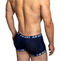 a sexy man in navy blue D.M SEXY Mesh Boxers - pridevoyageshop.com - gay men’s thongs, boxers, briefs and jockstraps
