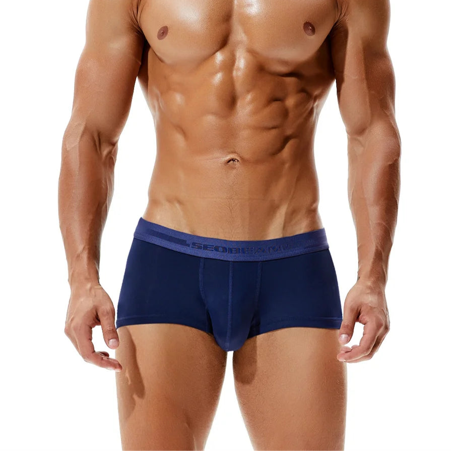 a sexy man in navy blue Hungry Boi Boxer Briefs - pridevoyageshop.com - gay men’s thongs, boxers, briefs and jockstraps
