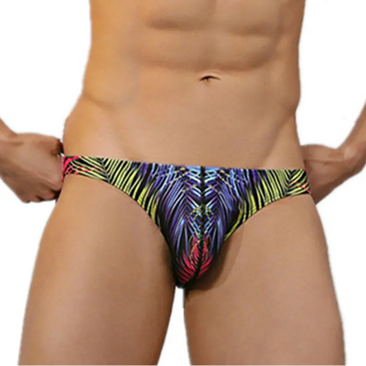a sexy man in neon Men’s Jungle Jock Fantasy Low Rise Swim Briefs - pridevoyageshop.com - gay men’s sexy swim briefs, trunks, board shorts, and bikinis