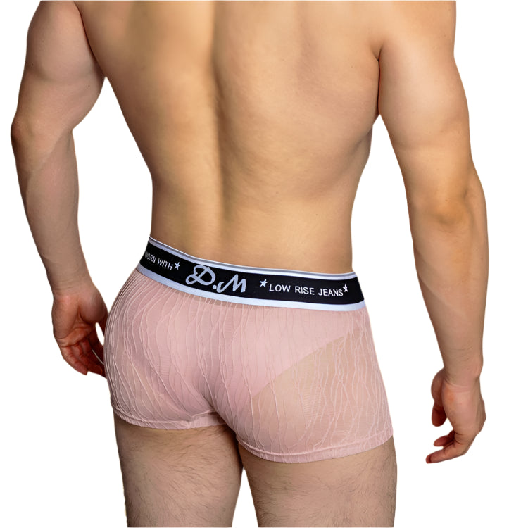 a sexy man in pink DM F.U.C.K. Lace Boxers - pridevoyageshop.com - gay men’s thongs, boxers, briefs and jockstraps
