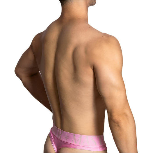 a sexy man in pink DM Men’s Master Glossy Thong - pridevoyageshop.com - gay men’s thongs, boxers, briefs and jockstraps