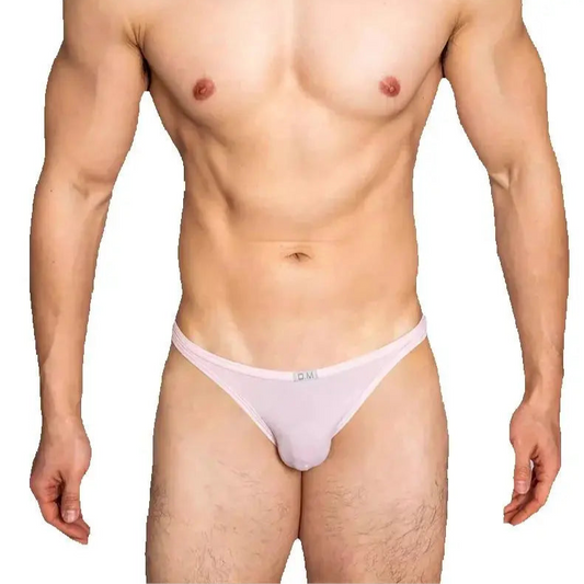 a sexy man in pink DM Men’s “Sissy Skinny” Ice Silk Brief - pridevoyageshop.com - gay men’s thongs, boxers, briefs and jockstraps