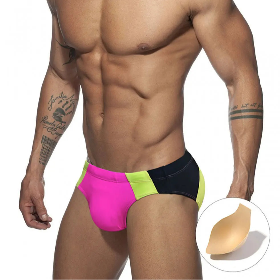 Men's Colorblock Bulge-Boost Swim Briefs | Sexy men's Bathing Suits Men's Colorblock Bulge-Boost Swim Briefs | Sexy men's Bathing Suits