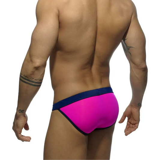 a sexy man in pink Men’s Forbidden Fruit Bikini Swim Briefs - pridevoyageshop.com - gay men’s sexy swim briefs, trunks, board shorts, and bikinis