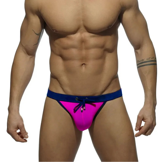a sexy man in pink Men’s Forbidden Fruit Bikini Swim Briefs - pridevoyageshop.com - gay men’s sexy swim briefs, trunks, board shorts, and bikinis