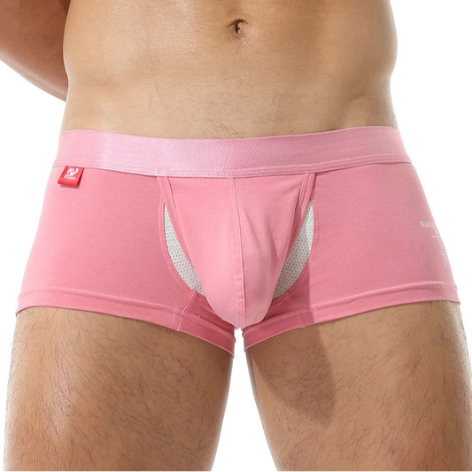 a sexy man in pink Men’s Peek-a-Bulge Mesh Pouch Boxers - pridevoyageshop.com - gay men’s thongs, boxers, briefs and jockstraps