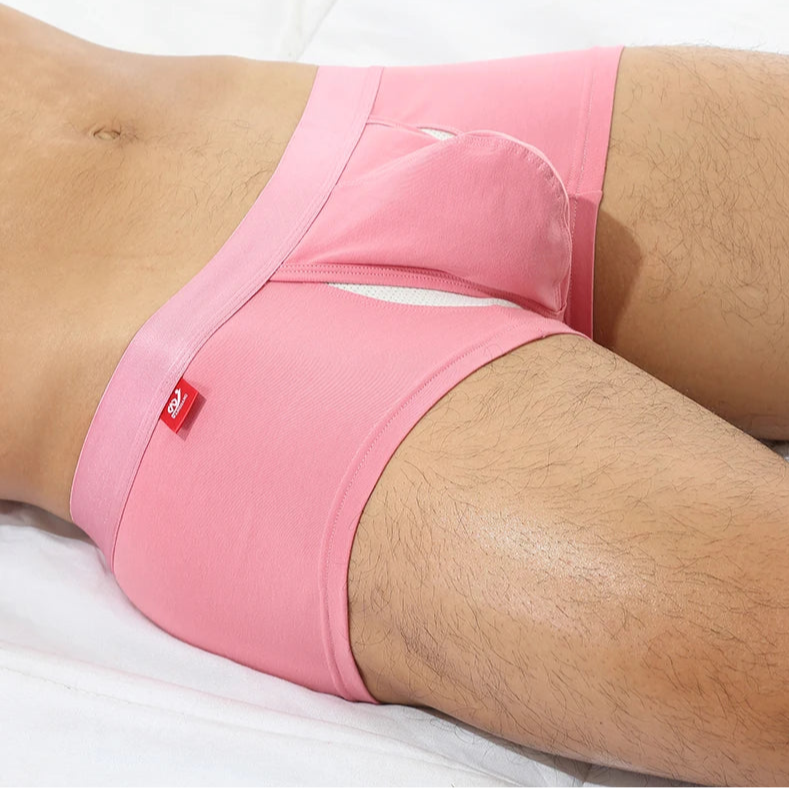 a sexy man in pink Men’s Peek-a-Bulge Mesh Pouch Boxers - pridevoyageshop.com - gay men’s thongs, boxers, briefs and jockstraps