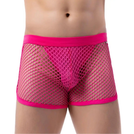 a sexy man in pink Mesh Daddy Boxers - pridevoyageshop.com - gay men’s thongs, boxers, briefs and jockstraps