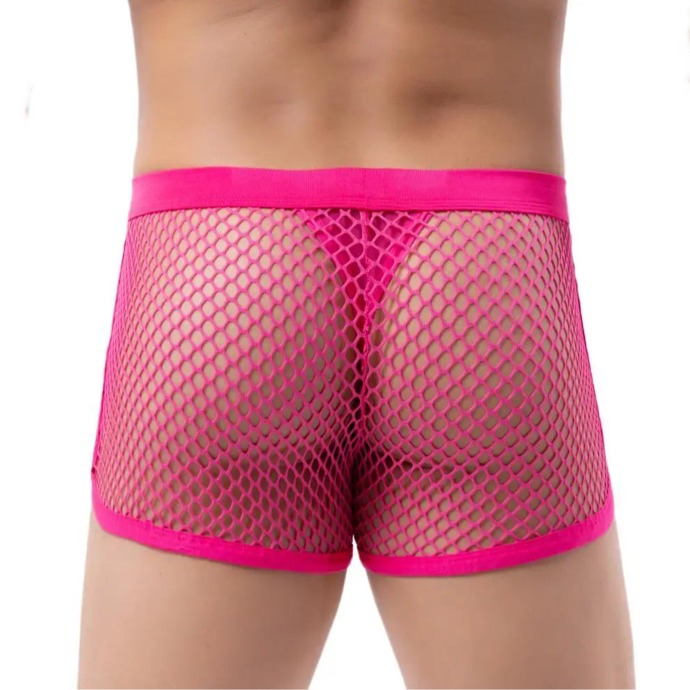 a sexy man in pink Mesh Daddy Boxers - pridevoyageshop.com - gay men’s thongs, boxers, briefs and jockstraps