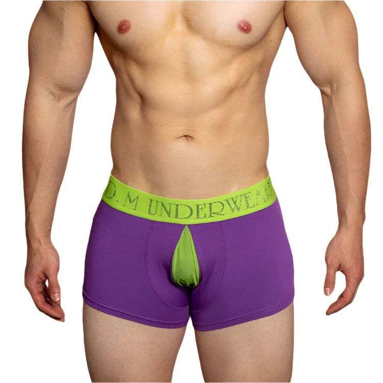 a sexy man in purple Men’s Color Clash Mesh Peephole Boxer Briefs - pridevoyageshop.com - gay men’s thongs, boxers, briefs and jockstraps
