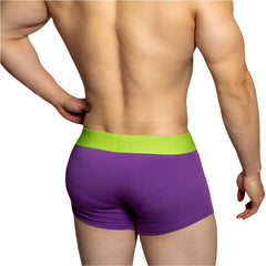 a sexy man in purple Men’s Color Clash Mesh Peephole Boxer Briefs - pridevoyageshop.com - gay men’s thongs, boxers, briefs and jockstraps