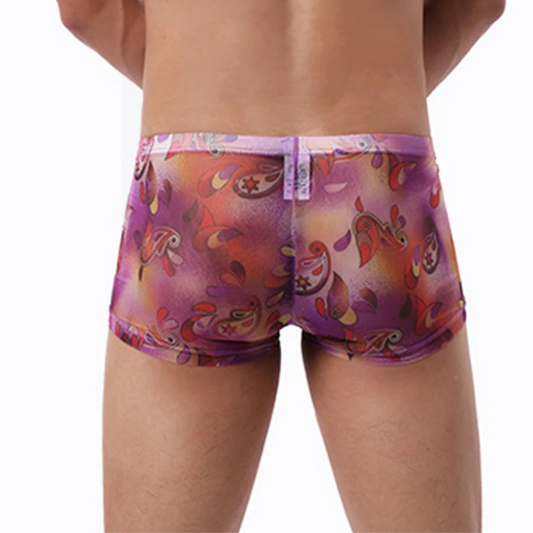 a sexy man in purple Men’s Print See-Through Boxers - pridevoyageshop.com - gay men’s thongs, boxers, briefs and jockstraps