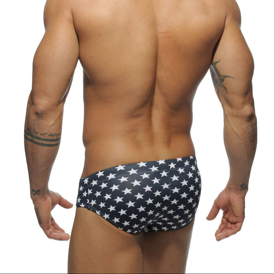a sexy man in stars Men’s All-American Stripes & Stars Swim Briefs - pridevoyageshop.com - gay men’s sexy swim briefs, trunks, board shorts, and bikinis