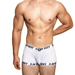 a sexy man in white D.M SEXY Mesh Boxers - pridevoyageshop.com - gay men’s thongs, boxers, briefs and jockstraps