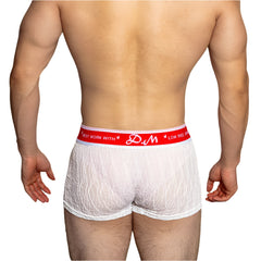 a sexy man in white DM F.U.C.K. Lace Boxers - pridevoyageshop.com - gay men’s thongs, boxers, briefs and jockstraps
