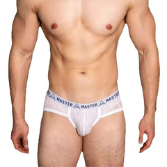 a sexy man in white DM Men’s Master Sheer Lace Brief - pridevoyageshop.com - gay men’s thongs, boxers, briefs and jockstraps