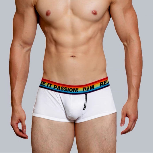 a sexy man in white DM Men’s Pride Release It Passion Rainbow Brief - pridevoyageshop.com - gay men’s thongs, boxers, briefs and jockstraps