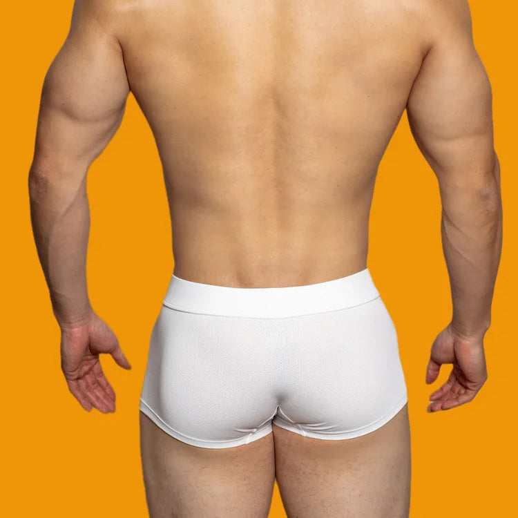 a sexy man in white Fruity Boy Boxers - pridevoyageshop.com - gay men’s thongs, boxers, briefs and jockstraps