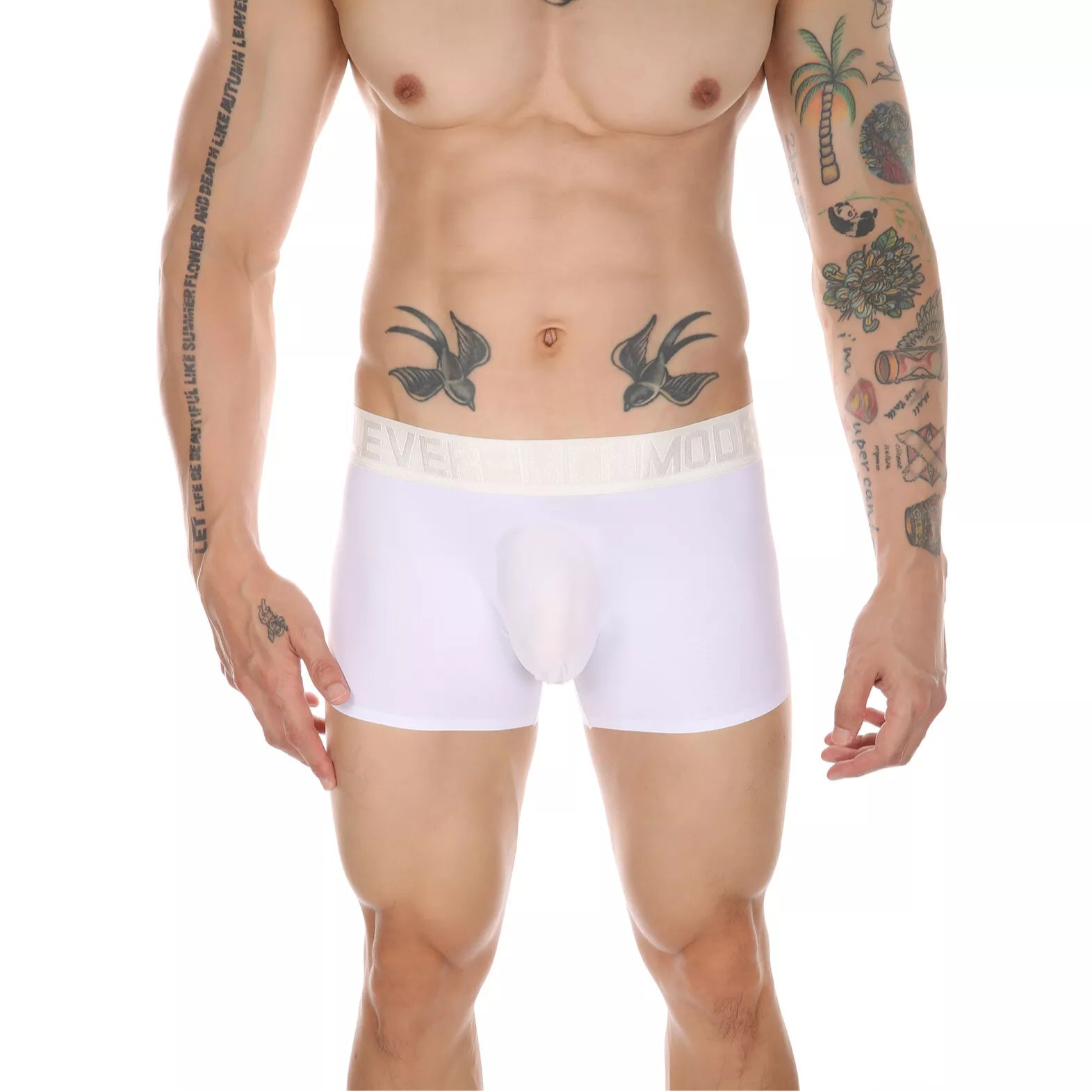 a sexy man in white Men’s Mesh Big Pouch and Peach Butt Boxer - pridevoyageshop.com - gay men’s thongs, boxers, briefs and jockstraps