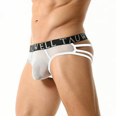 a sexy man in white Men’s Tauwell Sheer Strappy Jockstrap - pridevoyageshop.com - gay men’s thongs, boxers, briefs and jockstraps