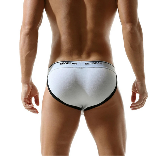 a sexy man in white SEOBEAN Men’s Pouch Jock Brief for Well Endowed Men - pridevoyageshop.com - gay men’s thongs, boxers, briefs and jockstraps
