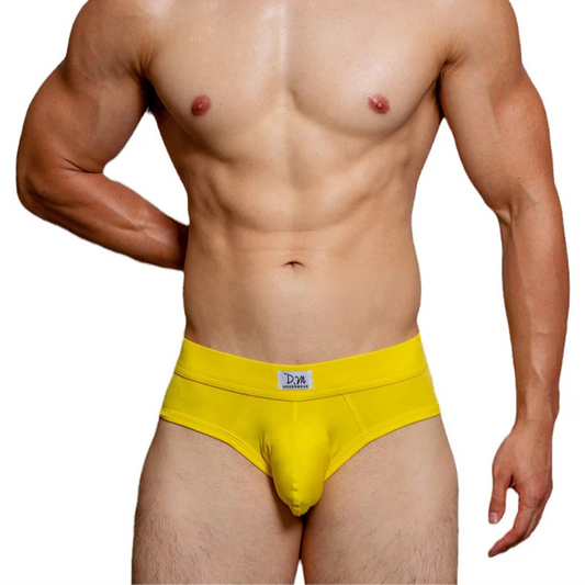 a sexy man in yellow Men’s Classic Bulge Pouch Brief - pridevoyageshop.com - gay men’s thongs, boxers, briefs and jockstraps