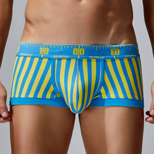 a sexy man in yellow SEOBEAN Size Matters Striped Boxers - pridevoyageshop.com - gay men’s thongs, boxers, briefs and jockstraps