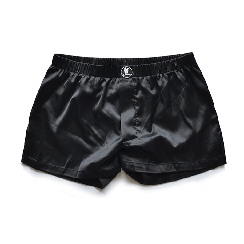 black DM Dirty Night Silk Boxers - pridevoyageshop.com - gay men’s thongs, boxers, briefs and jockstraps