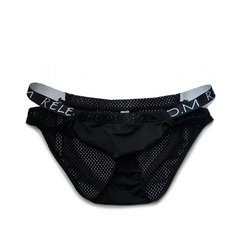 black DM Men’s Strappy Mesh Jock Brief - pridevoyageshop.com - gay men’s thongs, boxers, briefs and jockstraps