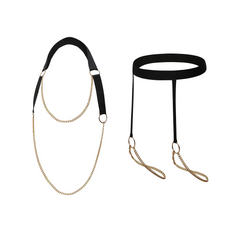 black Men’s After Dark Gold-Chain Harness & Garter Set – pridevoyageshop.com – gay men’s harness, lingerie and fetish wear