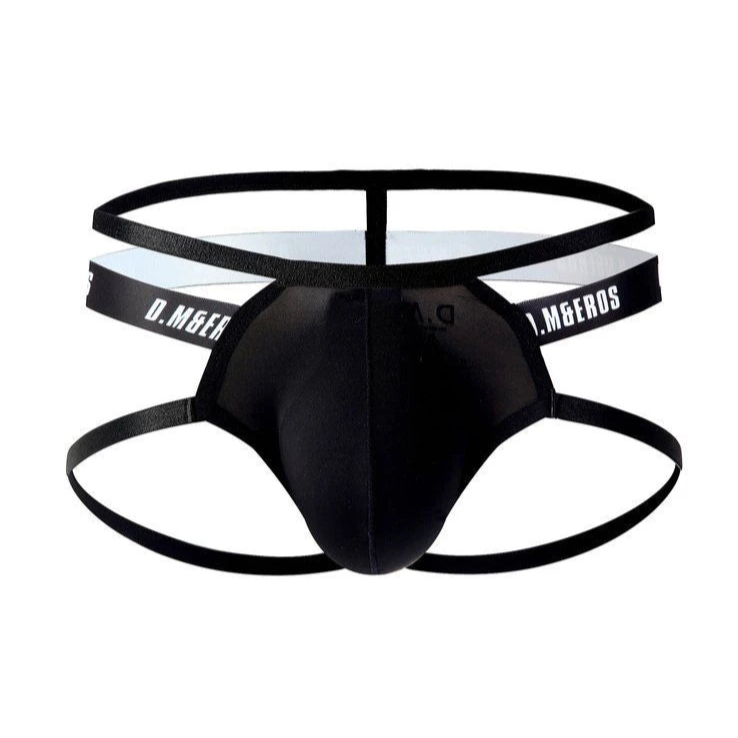 black Men’s D.M & Eros Strappy Jock Thong - pridevoyageshop.com - gay men’s thongs, boxers, briefs and jockstraps