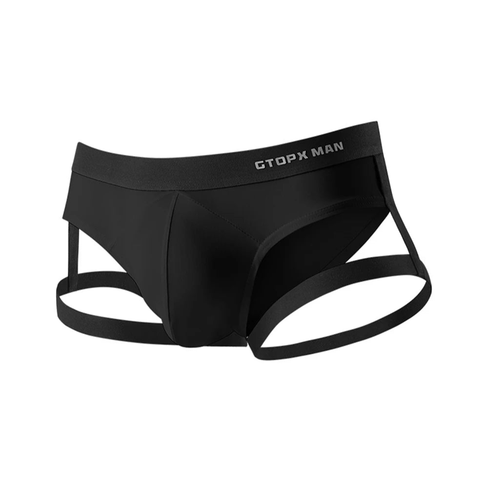 black Men’s Garter Jock Briefs - pridevoyageshop.com - gay men’s thongs, boxers, briefs and jockstraps