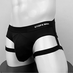 black Men’s Garter Jock Briefs - pridevoyageshop.com - gay men’s thongs, boxers, briefs and jockstraps