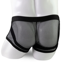 black Men’s “I Am Ready” Lace-Up Mesh Trunks - pridevoyageshop.com - gay men’s thongs, boxers, briefs and jockstraps