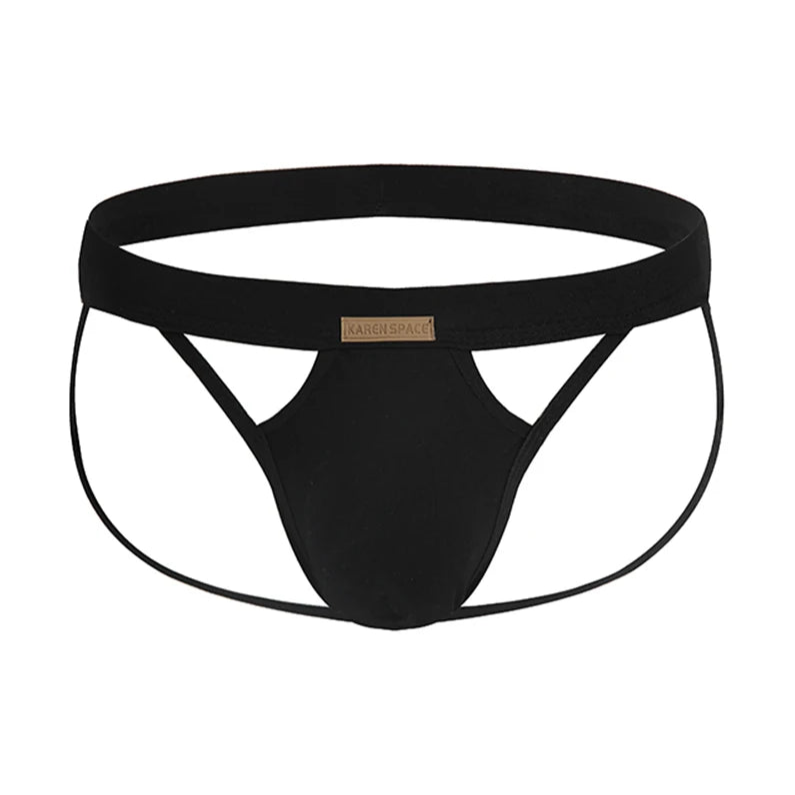 black Men’s KarenSpace Cutout Jockstrap - pridevoyageshop.com - gay men’s thongs, boxers, briefs and jockstraps