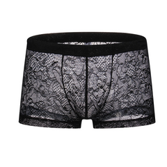 black Men’s Kinked Up Lace Boxer Briefs - pridevoyageshop.com - gay men’s thongs, boxers, briefs and jockstraps